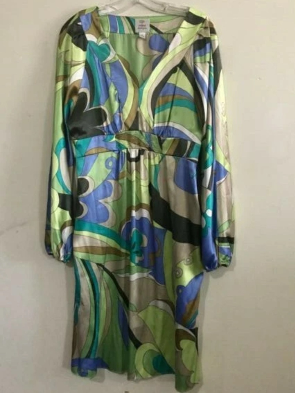 Suzi Chin Maggy Boutique Size 22 Green Lilac Caramel Floral Dress Women Stylish